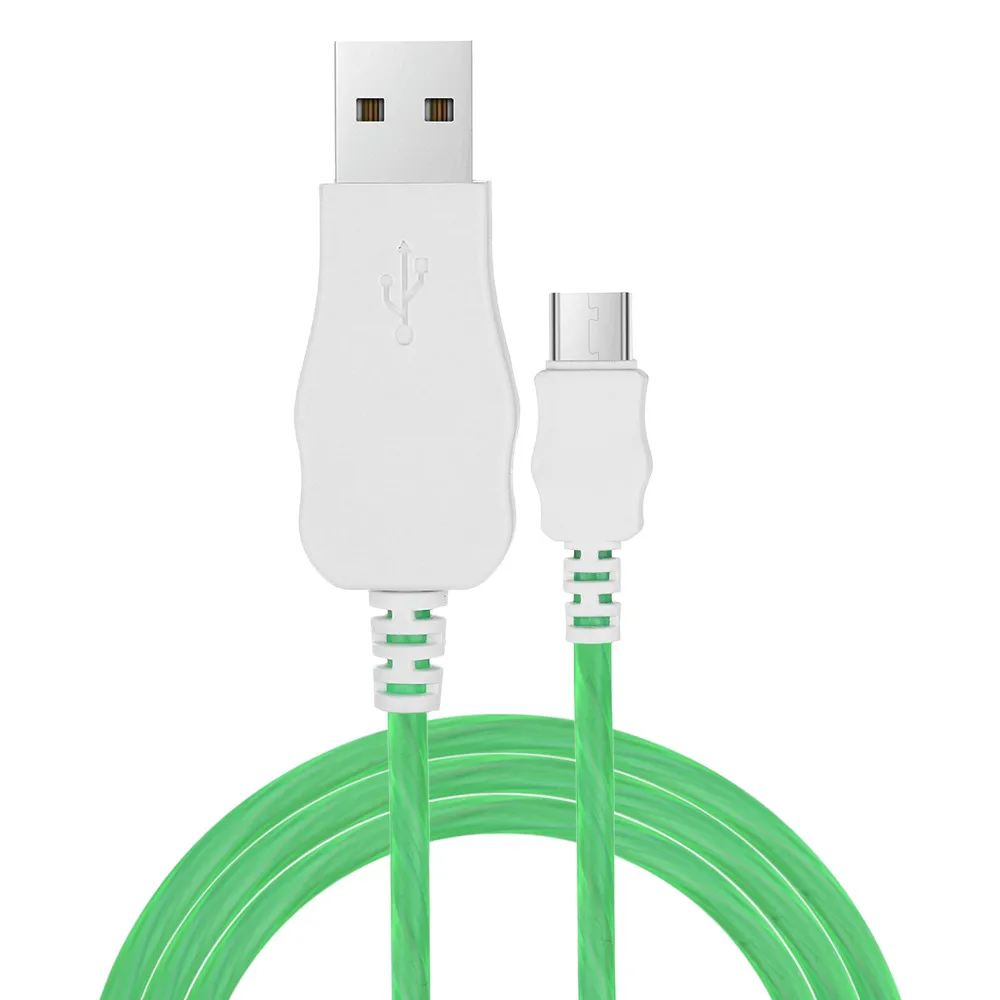EPULA Универсальный 1 м кабель Micro USB Type c Видимый светодиодный светильник для
