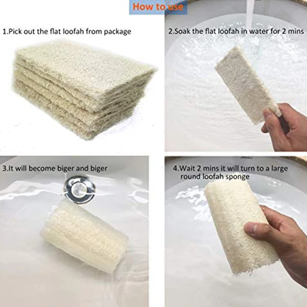 Природа 6 ПАК органических люфах Loofah Spa отшелушивающая мочалка натуральная Luffa Губка для тела удаление мертвой кожи сделанное мыло