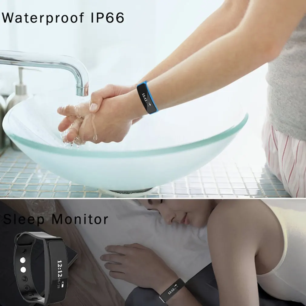 Умный цветной экран монитор сна Водонепроницаемый Фитнес браслет напоминание о
