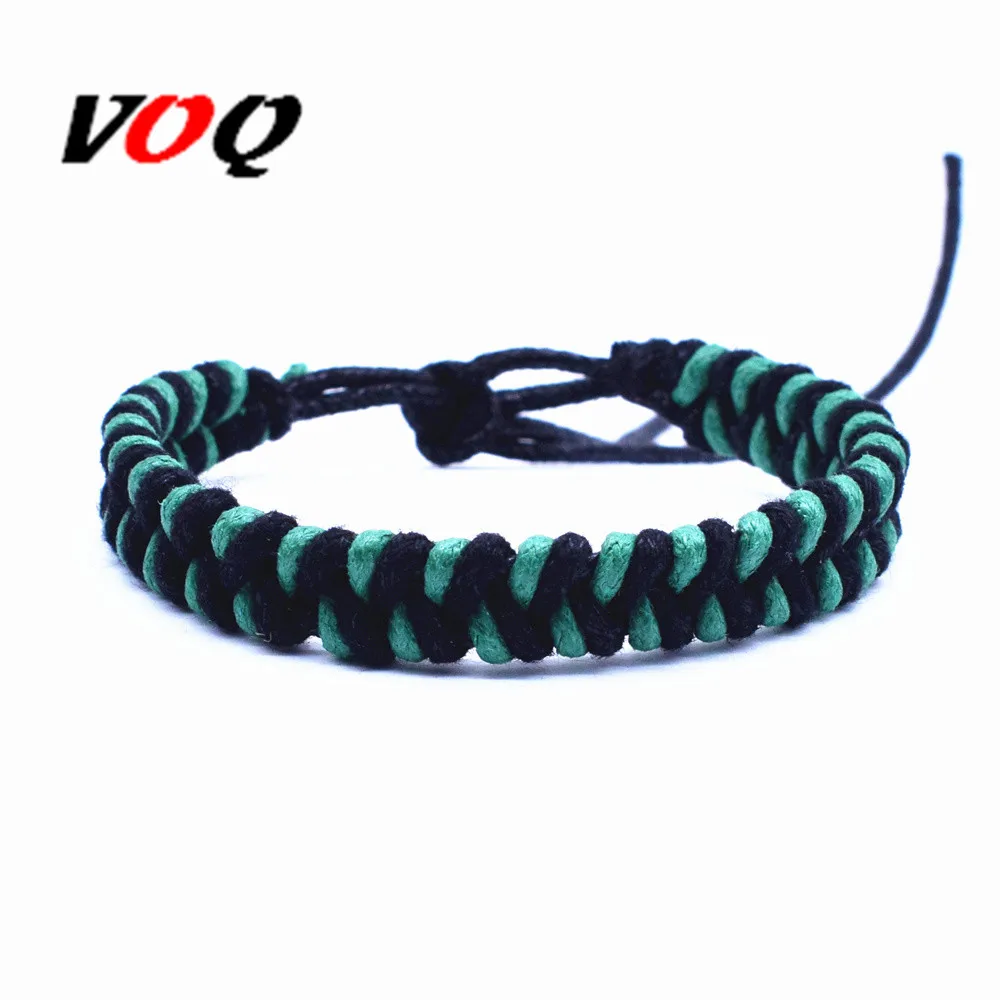 Fashion Sport Style Flag Color Adjustable Size Hand-woven Wax Rope Bracelet for Fans Friendship Men Women Jewelry | Украшения и