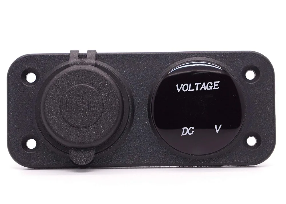 12 В Двойное Зарядное устройство USB электрическая розетка 1 А и 2 а вольтметр для