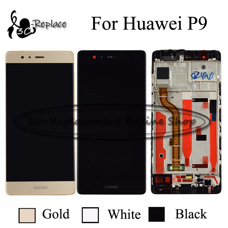 100% протестированный черный/белый/золотой для Huawei P9 EVA L09 L19 LCD AL00 дисплей +