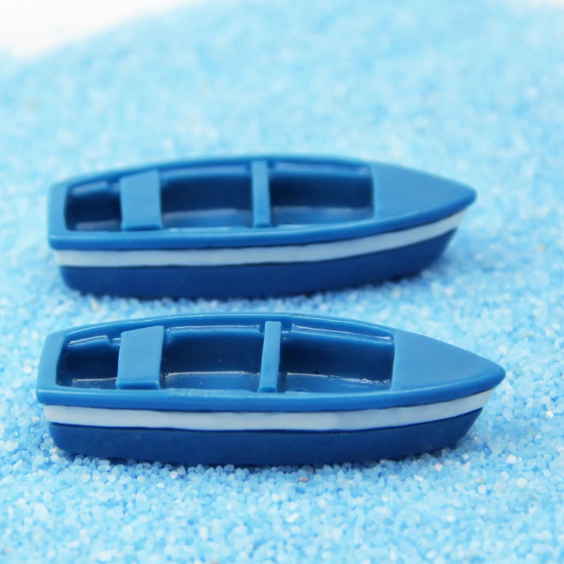 Миниатюрная фигурка растения синяя лодка бамбуковый плот Парусный горшок