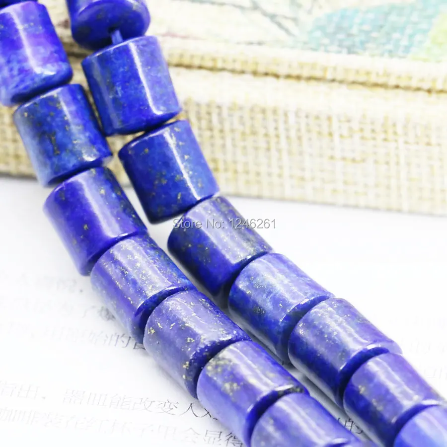 Бусины трубки с лазуритом 10 х16 мм 15 дюймов|beads stone|diy beadslapis lazuli |