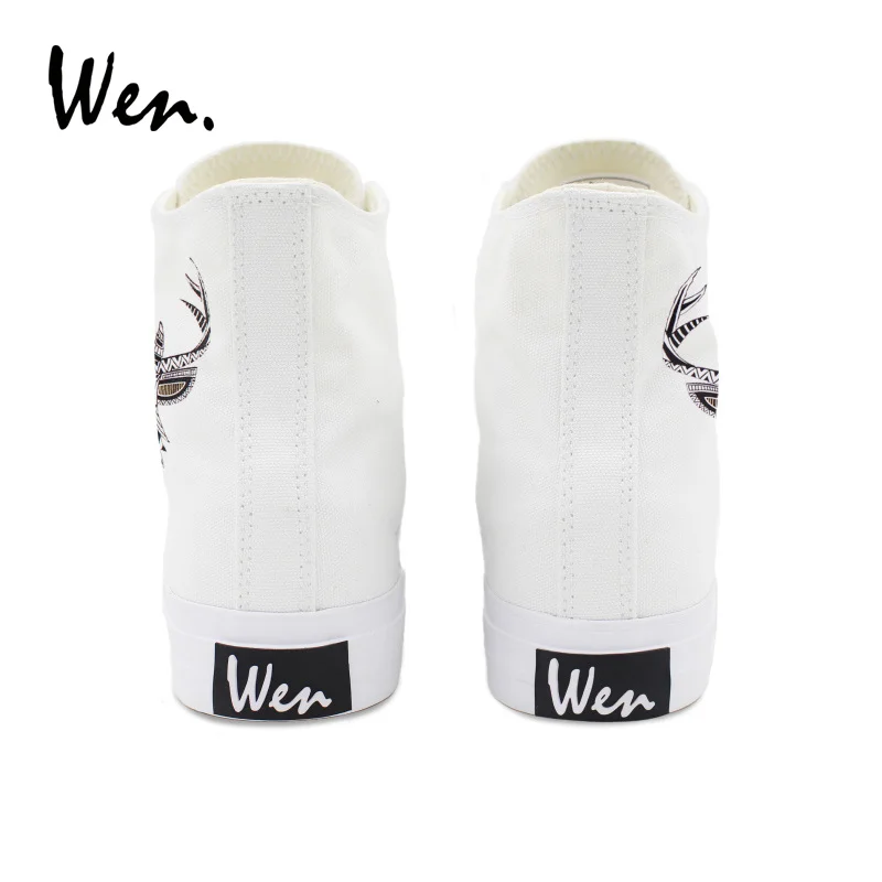 Вэнь высокие белые туфли оригинальный дизайн этнические принты быков