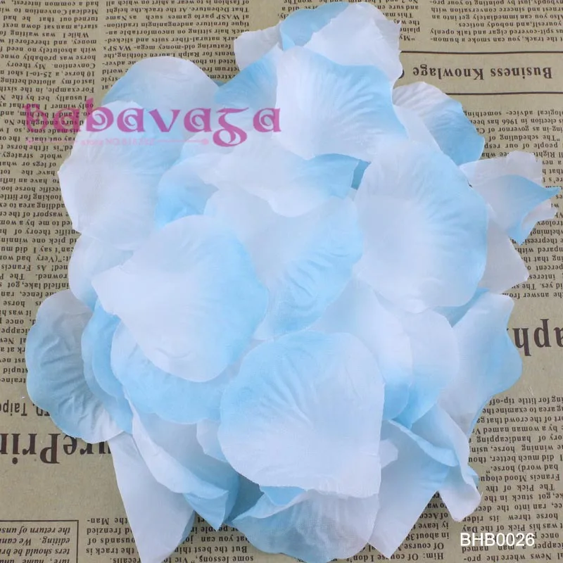 

1000pcs White & Blue High Quality Silk Rose Petals For Birthday Party Decorations