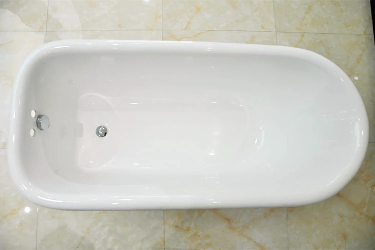 

Free shipping luxury bathtub use for indoor cast iron rolled top clawfoot bathtub