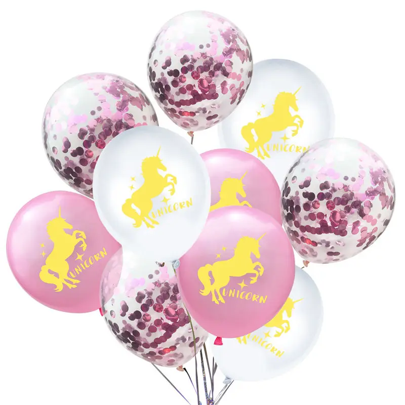 10 PCs Lovely 12 inch Latex Balloon Kids Gift Confetti Horse Printed Ballon Set For Home Bar Nursery Wedding Party Decorations | Дом и сад