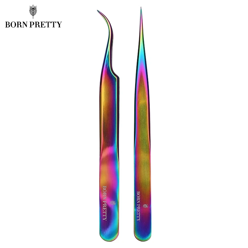 Пинцет для ногтей BORN PRETTY, прямые изогнутые наклейки, стразы из нержавеющей стали, инструмент для маникюра и дизайна ногтей
