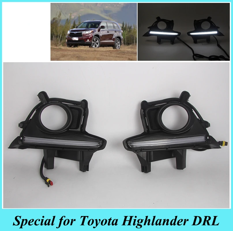 2 шт. белый Габаритные огни для Toyota Highlander дневного света 12V 6000 К DRL Противотуманные лампы