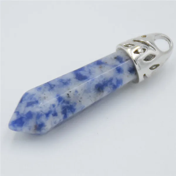 Sodalite Mix Камень натуральный розовый кристалл lapis lazuli с черным ониксом с шестигранной Колонка граненый колье с шармами, бусинами кулон ювелирные изделия аксессуары - Окраска металла: Sodalite