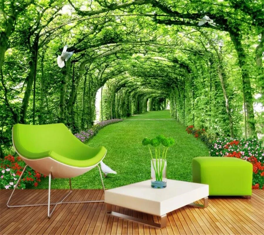 wellyu papel de parede Custom wallpaper 3d photo murals park woods lawn living room landscape background wall paper | Обустройство