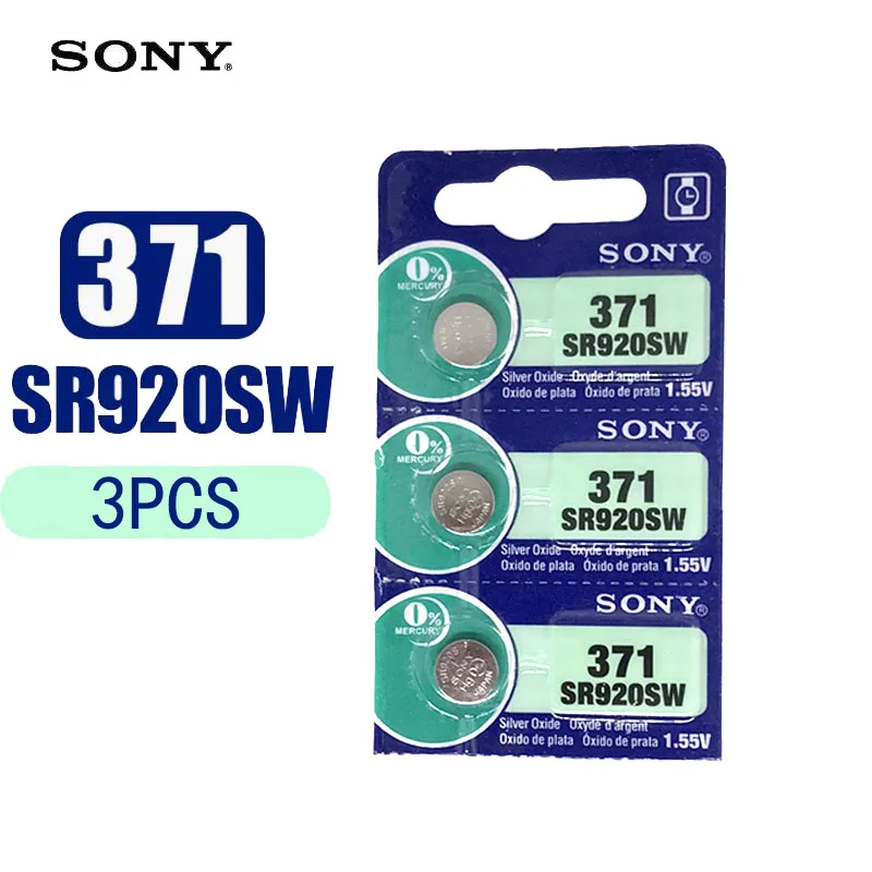 3 шт./лот Sony 100% оригинальный 371 SR920SW 920 SR920 1 55 V Аккумулятор для часов сделано в