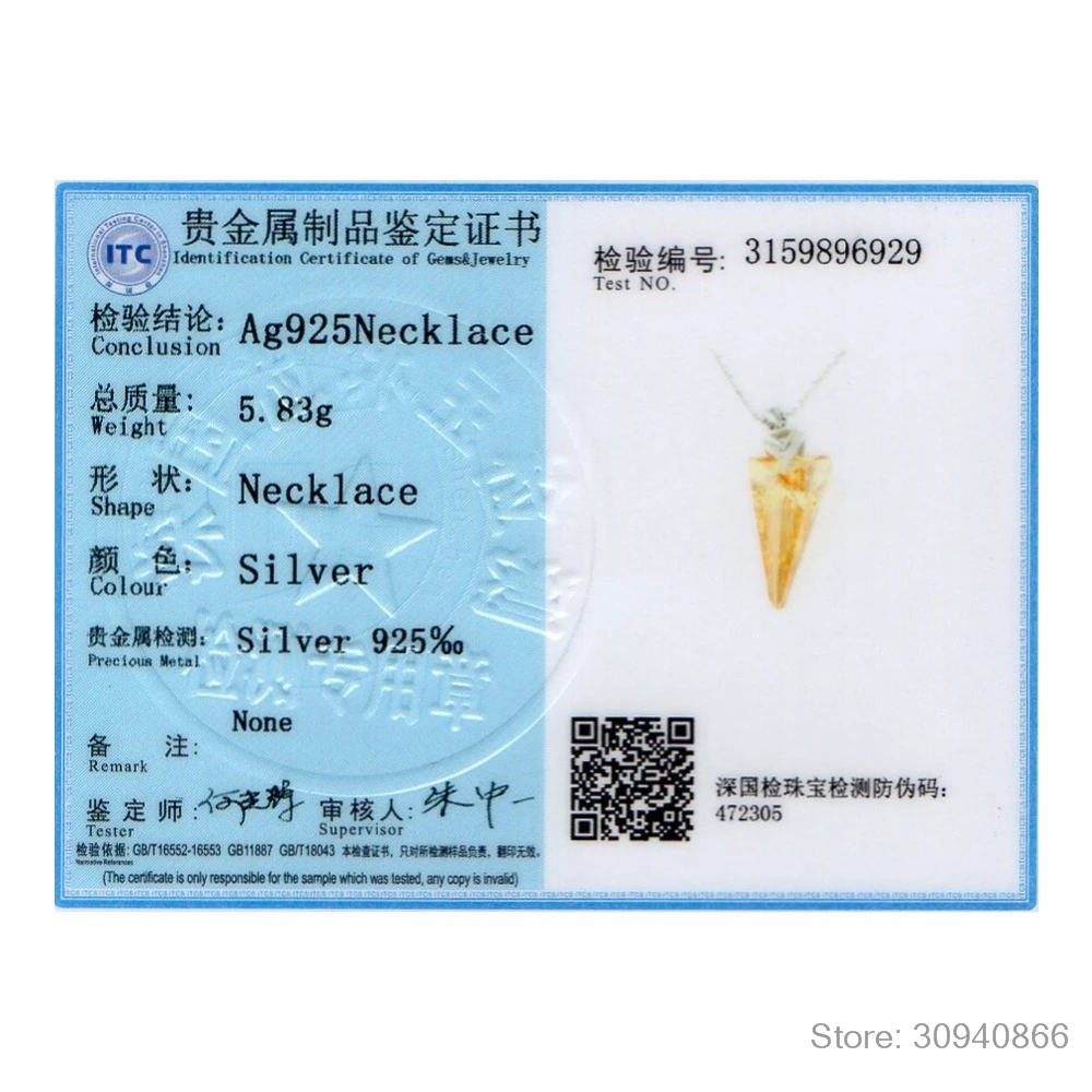 

LEKANI Crystal 925 Sterling Silver Necklace Fashion Triangle Pendant Necklace Genuine Jewelry Gold White