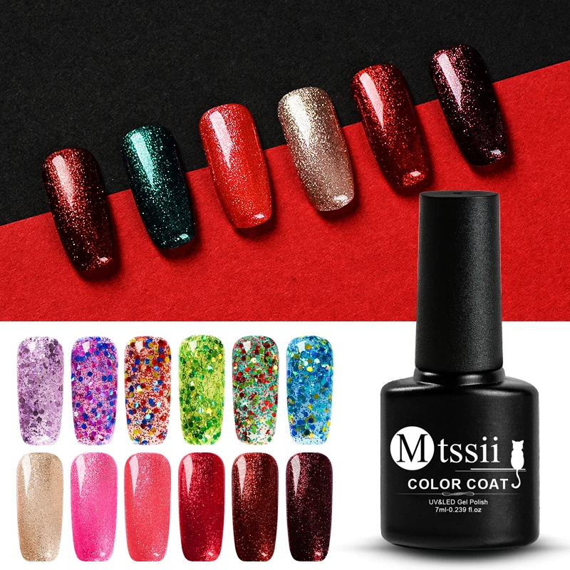 Mtssii 7 мл Shimmer гель лак для ногтей зеркало блеск ласветодио дный Ки LED УФ лампы полу