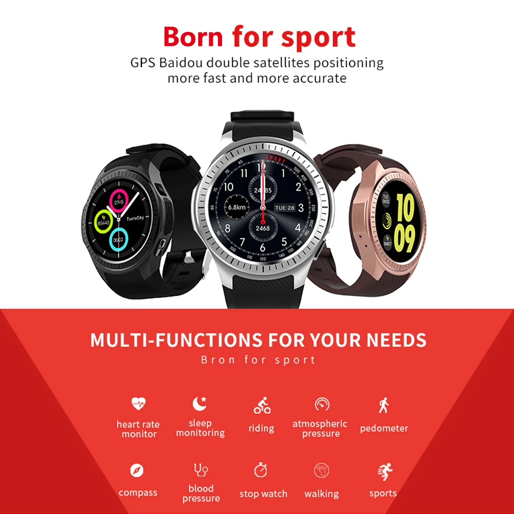 Microwear L1 Smartwatch телефон 1,3 ''спортивные Смарт-часы Android iOS MTK2503 частота сердечных сокращений 2G Wifi Bluetooth Камера вызова TF карта gps
