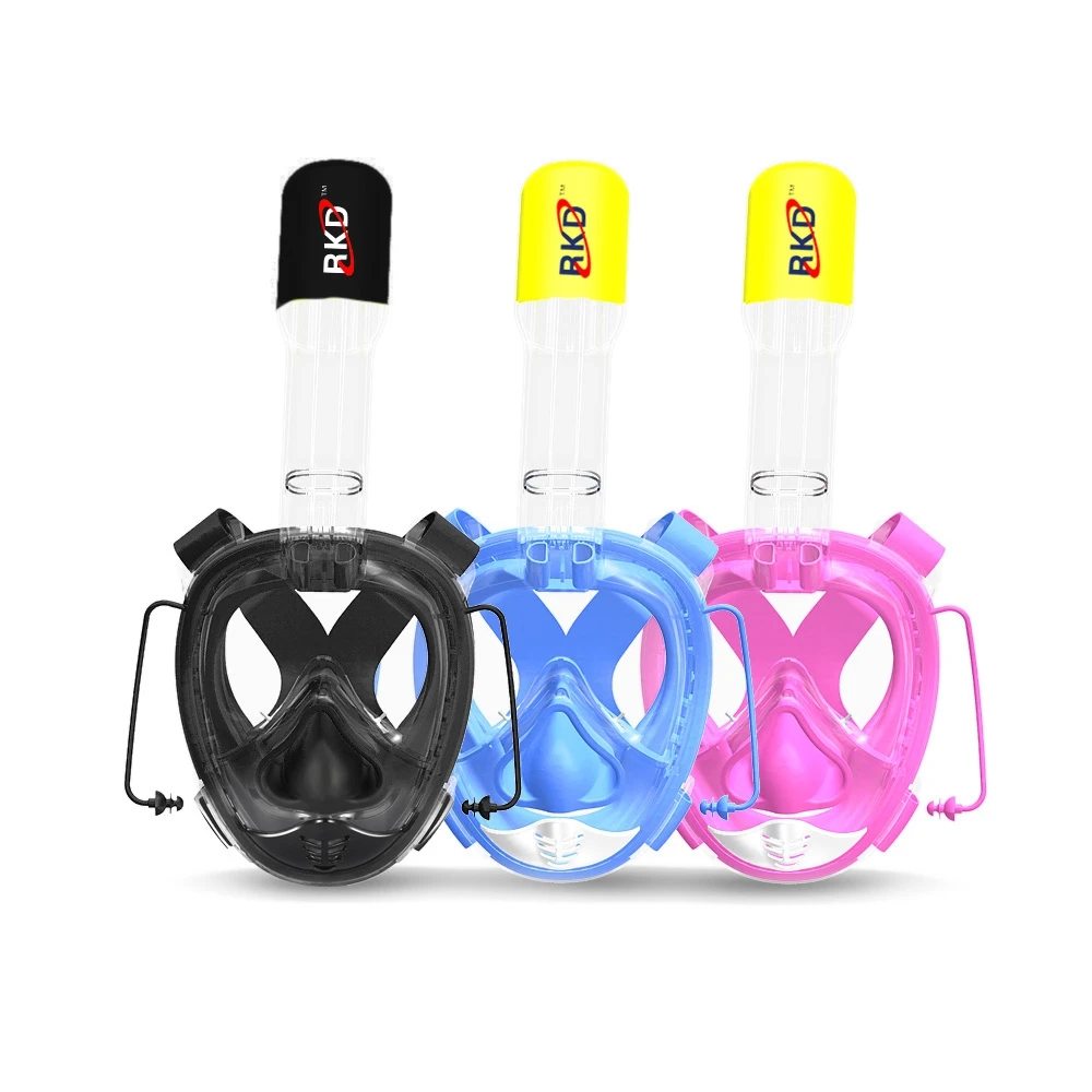 Бесплатная доставка цельная маска для плавания и Сноркелинга дайвинга