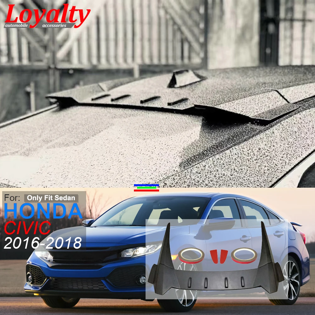 Неокрашенный высококачественный спойлер на крышу Honda Civic Sedan 2016 2017 2018 10 поколения