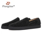 Новинка 2019, мужская повседневная обувь Piergitar из коровьей замши в спортивном стиле, мужские кроссовки ручной работы с шипами, мужские лоферы