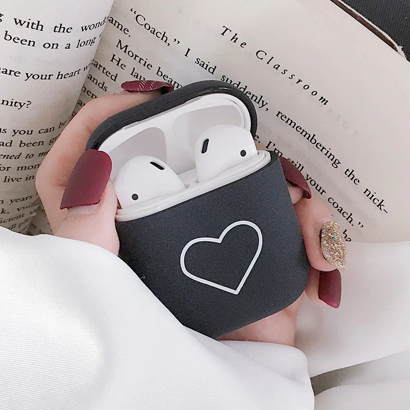 Модный милый чехол для пар с сердечками Airpods Жесткий ПК беспроводной Bluetooth