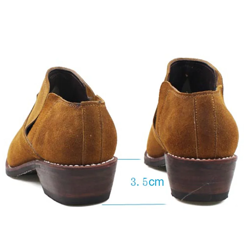 Мужские замшевые ковбойские ботинки ручной работы из воловьей кожи в западном