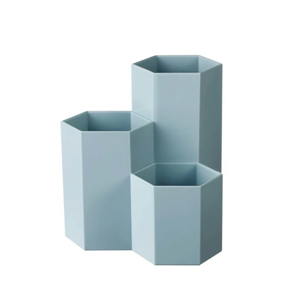 Blue Msjo органайзер для макияжа, пластиковая коробка для макияжа, 3 решетки, ювелирная косметика, коробка для хранения кистей, для офисного стола, канцелярские Органайзеры - Цвет: Blue