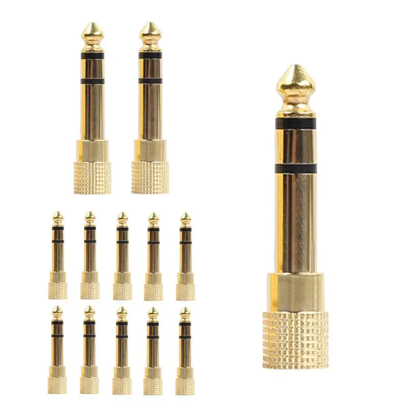 1/2/10pcs Audio Jack Gold Plated Plug TRS 1/4 &quot(6.3 mm) to 1/8 inch(3.5mm) Male Female Stereo Adapter | Обустройство дома