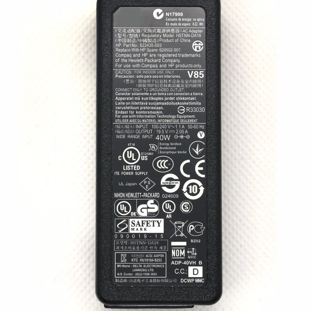 19 5 V 2.05A 40 Вт 4 0*1 7 мм адаптер переменного тока для HP мини 210 110 1000 1101 2102 HSTNN DA18 624502 001