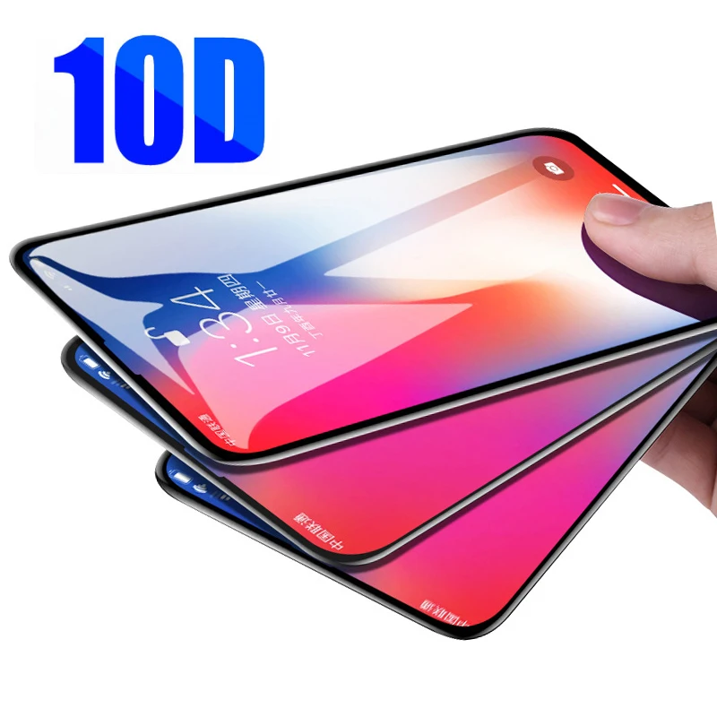 10d Защитное стекло для iPhone 7 Plus 6 8 i phone x xs xr закаленное 7plus 6plus 8plus iphone8 10 rs iphon