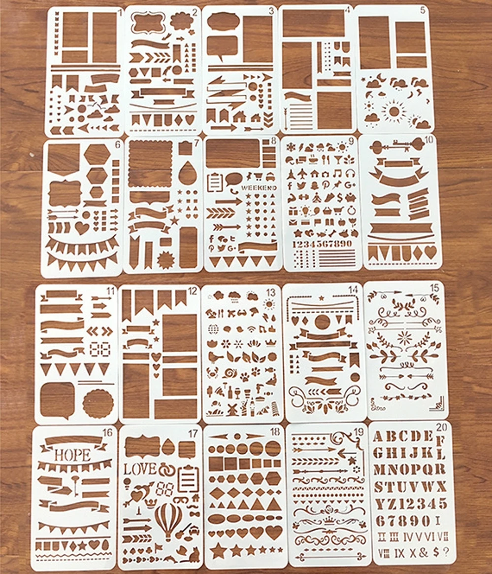 Новинка 20 шт./компл. A6 ярлыки для рисования DIY трафареты раскраска скрапбукинга
