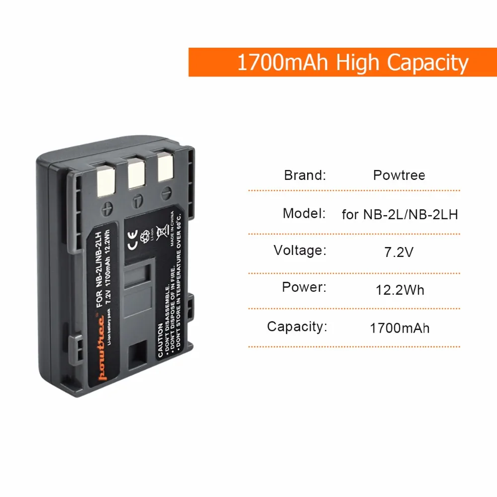 Bonadget 1700 мА/ч литий-ионный аккумулятор NB-2L NB 2L NB2L NB-2LH Камера Перезаряжаемые Li-Ion