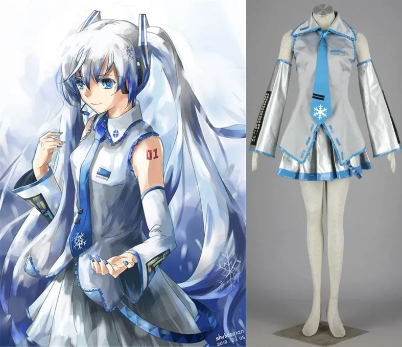 

Косплей Костюм Vocaloid SNOW MIKU на Хэллоуин