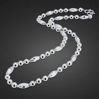 solid 100 925 sterling silver men necklace beads chain boy necklace punk hip hop rock domineering simple fashion thick necklace