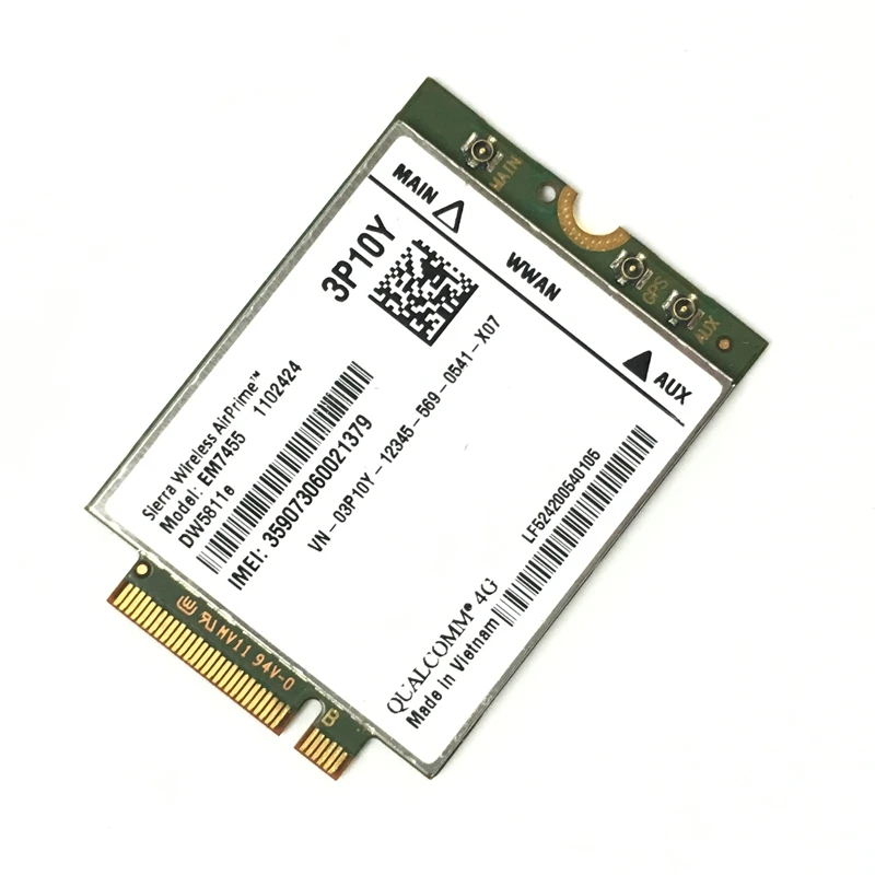 EM7455 DW5811E PN 3P10Y DeII version Sierra Wireless FDD/TDD LTE CAT6 для E7270 E7470 E7370 E5570 E5470|sierra wireless|fdd lte |