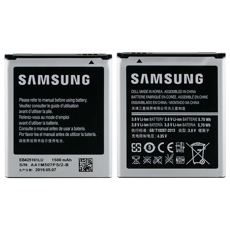 Samsung оригинальный аккумулятор EB425161LU 1500 мАч для Galaxy S Duos S7562 S7566 S7568 i8160 S7582 S7560 S7580 i739