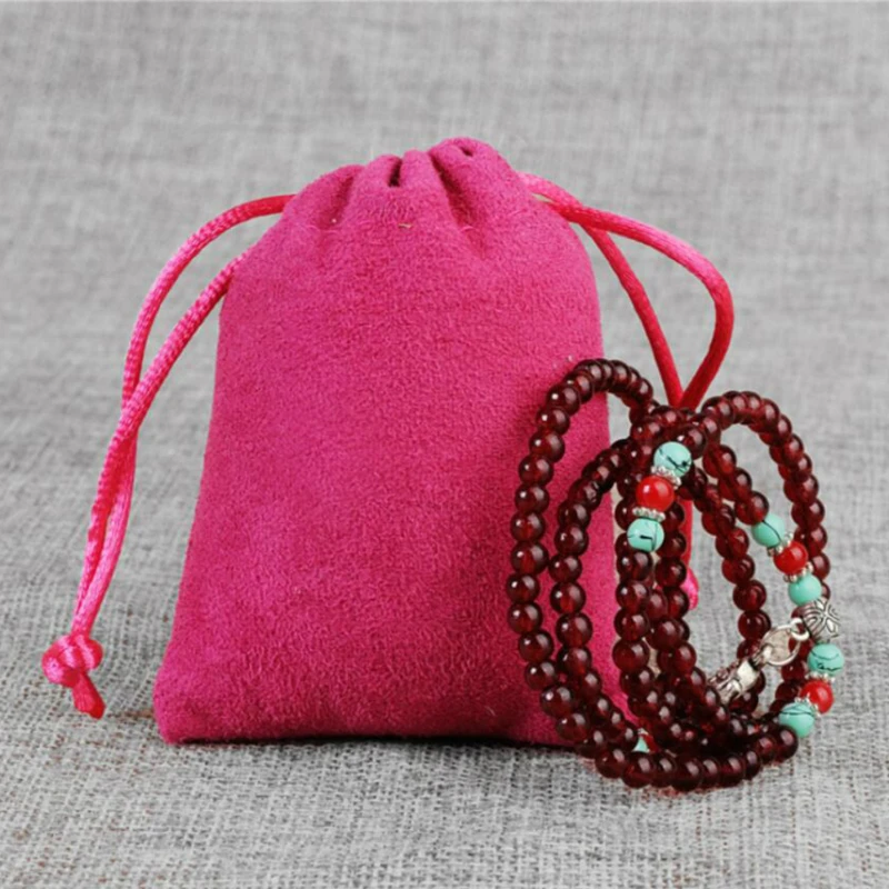 Замшевая бархатная сумка на шнурке мешочек для ювелирных изделий фланелевая