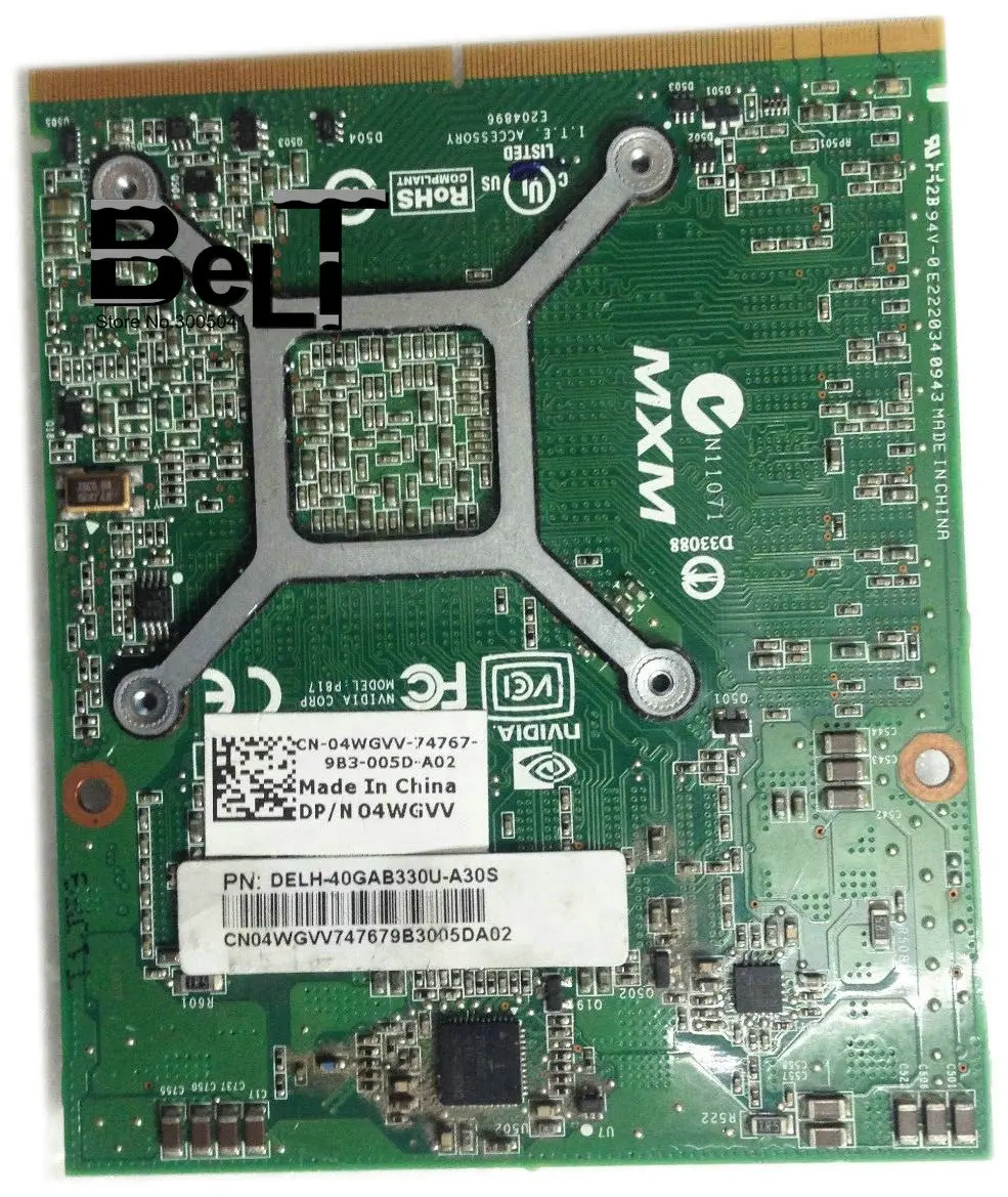 Для ноутбука Dell Alienware M17X M15X DDR3 1 ГБ MXM 3 графическая видеокарта GTX260M GTX 260M тест 100%