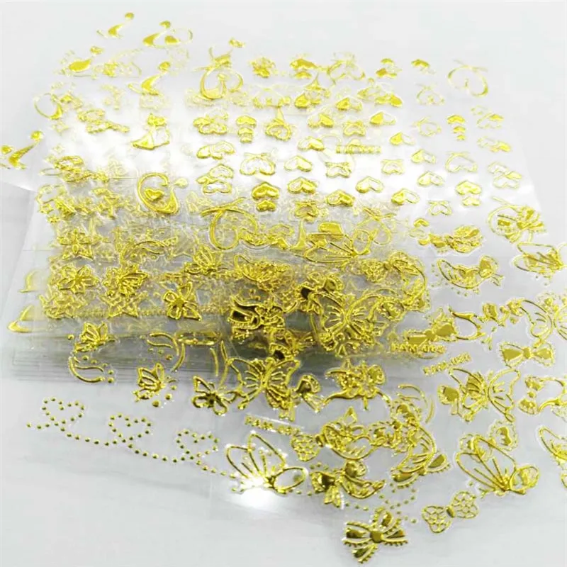 

30Pcs/set Gold Butterfly-Nail Sticker Kits.3D-Diy Butterfly Design Decal,Autohesion Nail Art Manicure Sticker Decal#nl111