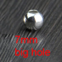 7mm big hole 10 шт стерлингового серебра S925 DIY аксессуары ручной работы шариковые Обжимные бусины ювелирные изделия оптом - Цвет: 7mm big hole