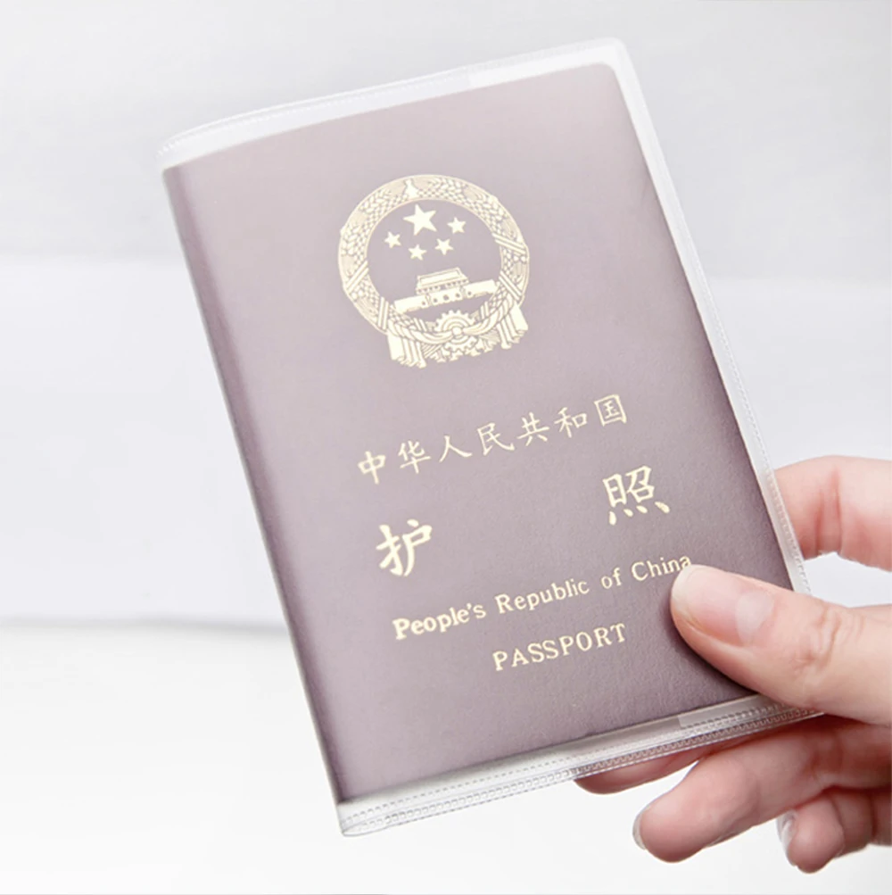 185x131mm Transparent& Frosted PVC Passport Covers Clear Card ID Holder Cases Travel Ticket Holders Waterproof Passport Bags