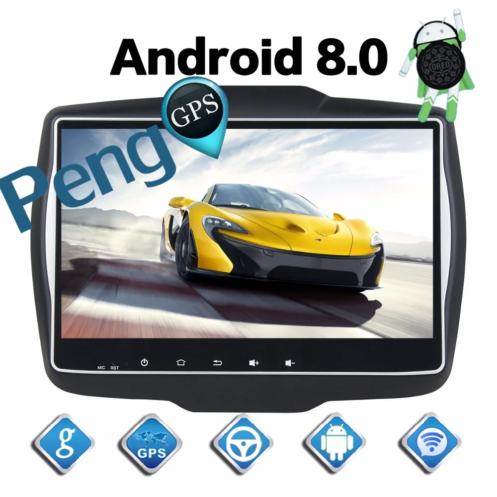 Автомагнитола 2 Din 4 Гб + 32 ГБ Восьмиядерный процессор Android 8 0 для Jeep Renegade 2016 2017
