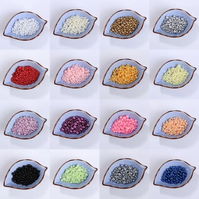 3/4/5/6/8/10/12mm 18 Colors Colorful Multicolor No holes Round Imitation Garment Pearl For Fashion Jewelry Making 10