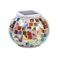 festoon solar powered mosaic glass ball garden lights car led decorative lamp auto atmosphere light car styling