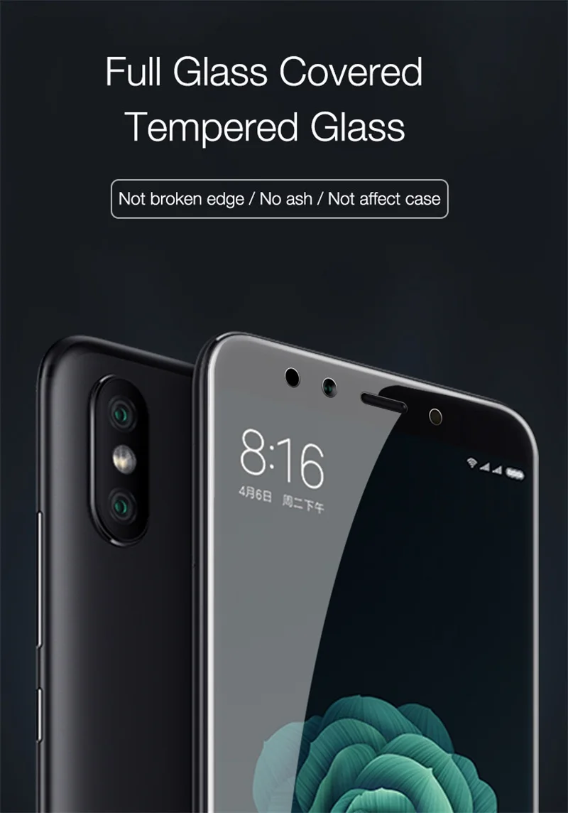 CAFELE Защитная пленка для экрана для Xiaomi mi 6 6X A2 8 SE mi 8 Red mi note 5 pro закаленное стекло 4D HD полное покрытие пленка против царапин