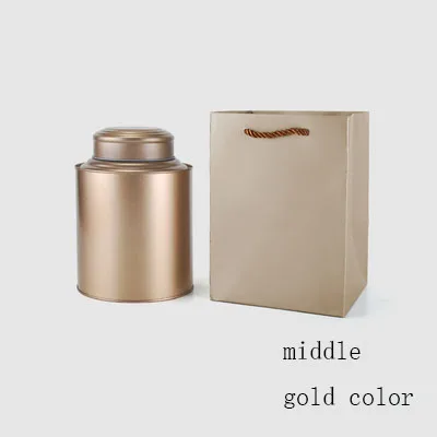 middle gold 1pc New tea box large can sealed tea canister jar for tie guan yin/puer/da hong pao moisture-proof empty tea cans - Цвет: middle gold 1pc