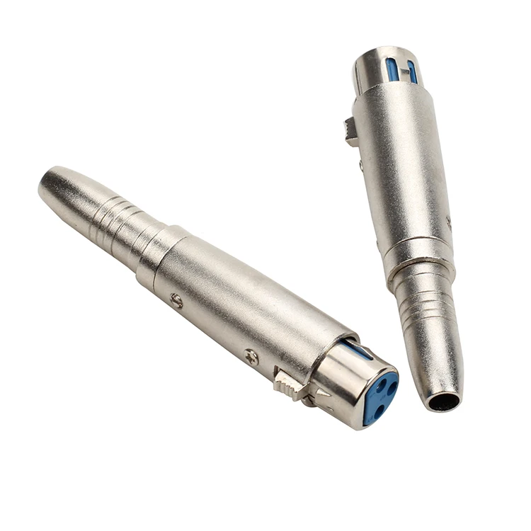 2шт 3Pin XLR мама до 6,35 мм папа моно Джек ведущий адаптер микрофон 3pin XLR папа к RCA Женский ЛИДЕР адаптер никелированный