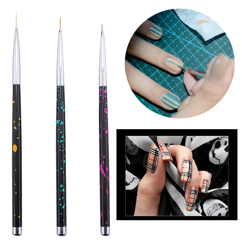 3 шт./компл. 15 см акриловых ногтей точки лайнер Ручка Nail Art живописи рисунок линии
