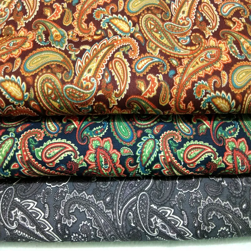 50x145cm DIY Fashion Ruyi Grey Green Brown & Purple Selected Tradition Drop Design Cotton Fabric Bedding, Quilting, Cloth DIY