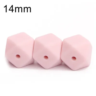 quartz pink58 50 шт Силиконовые бусы для прорезывания зубов шестигранник 14 мм силиконовые жевательные бусины ожерелье зубы Diy Ювелирные изделия запчасти пищевой силиконовый бисер - Цвет: quartz pink58