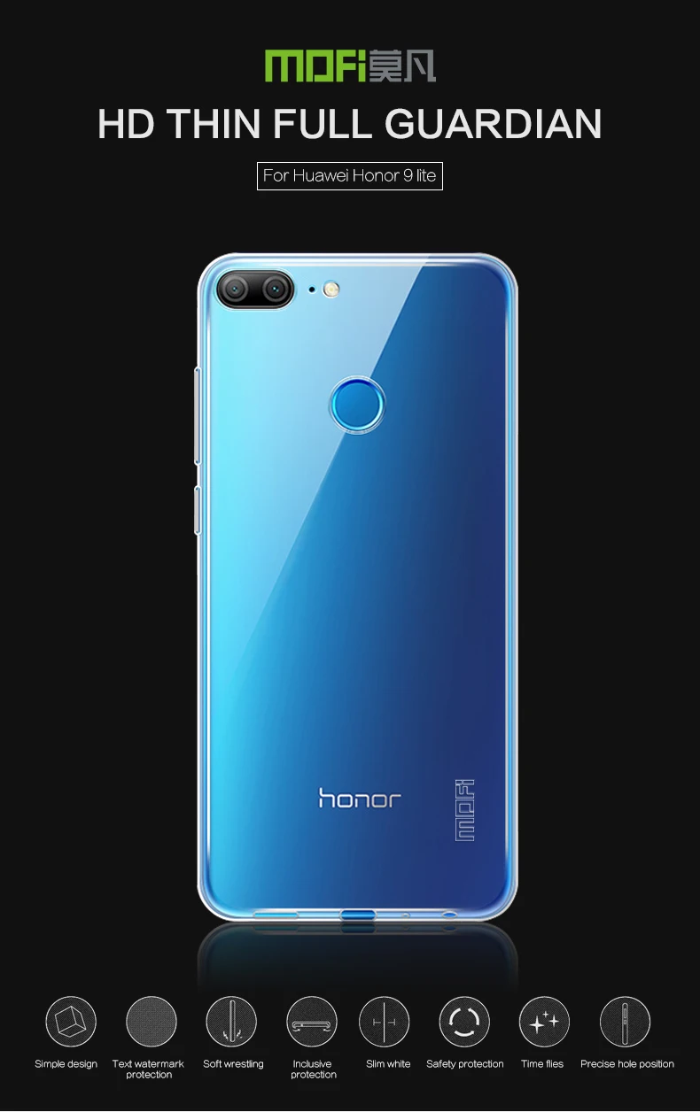 Мягкий силиконовый чехол MOFi для huawei honor 9 Lite, прозрачный чехол из ТПУ для honor 9 Lite, 5,65 дюйма, чехол для сотового телефона